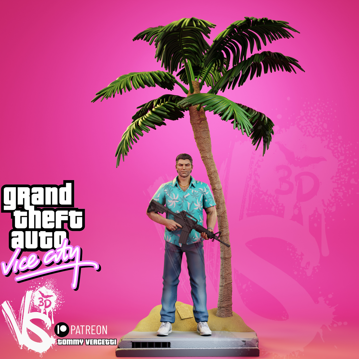 Tommy Vercetti (GTA Vice City) - 3D Print Model Kit - Fan Art