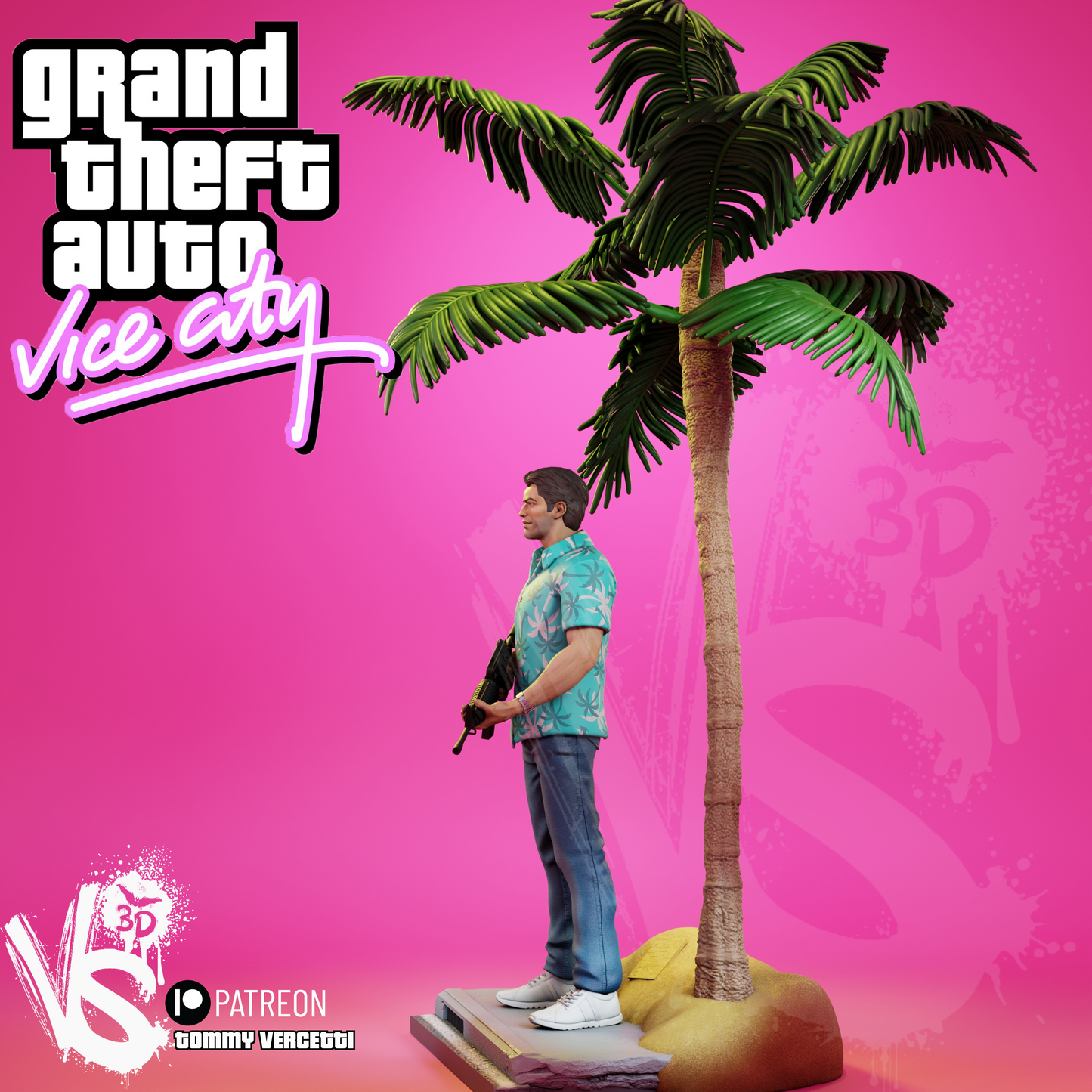 Tommy Vercetti (GTA Vice City) - 3D Print Model Kit - Fan Art