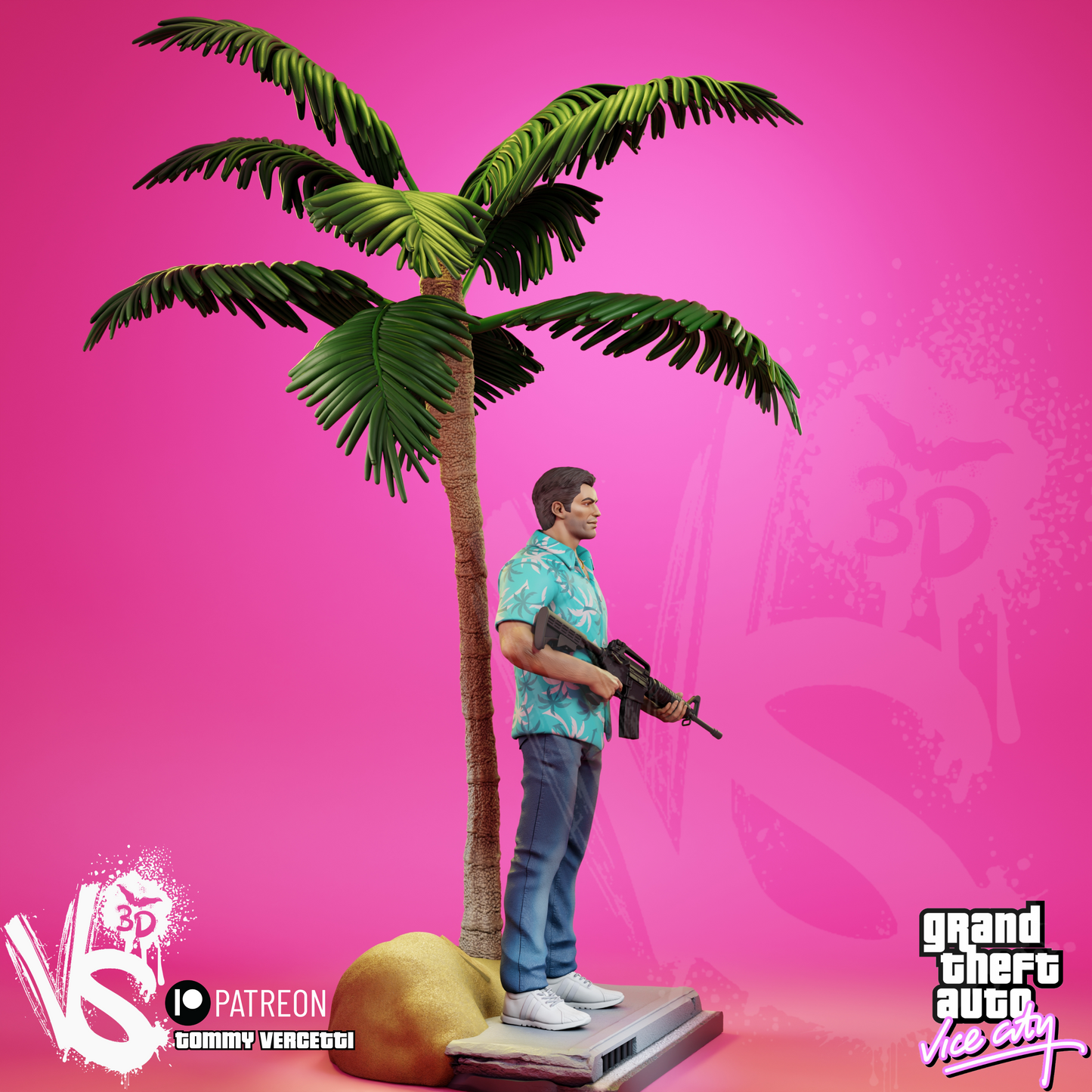 Tommy Vercetti (GTA Vice City) - 3D Print Model Kit - Fan Art