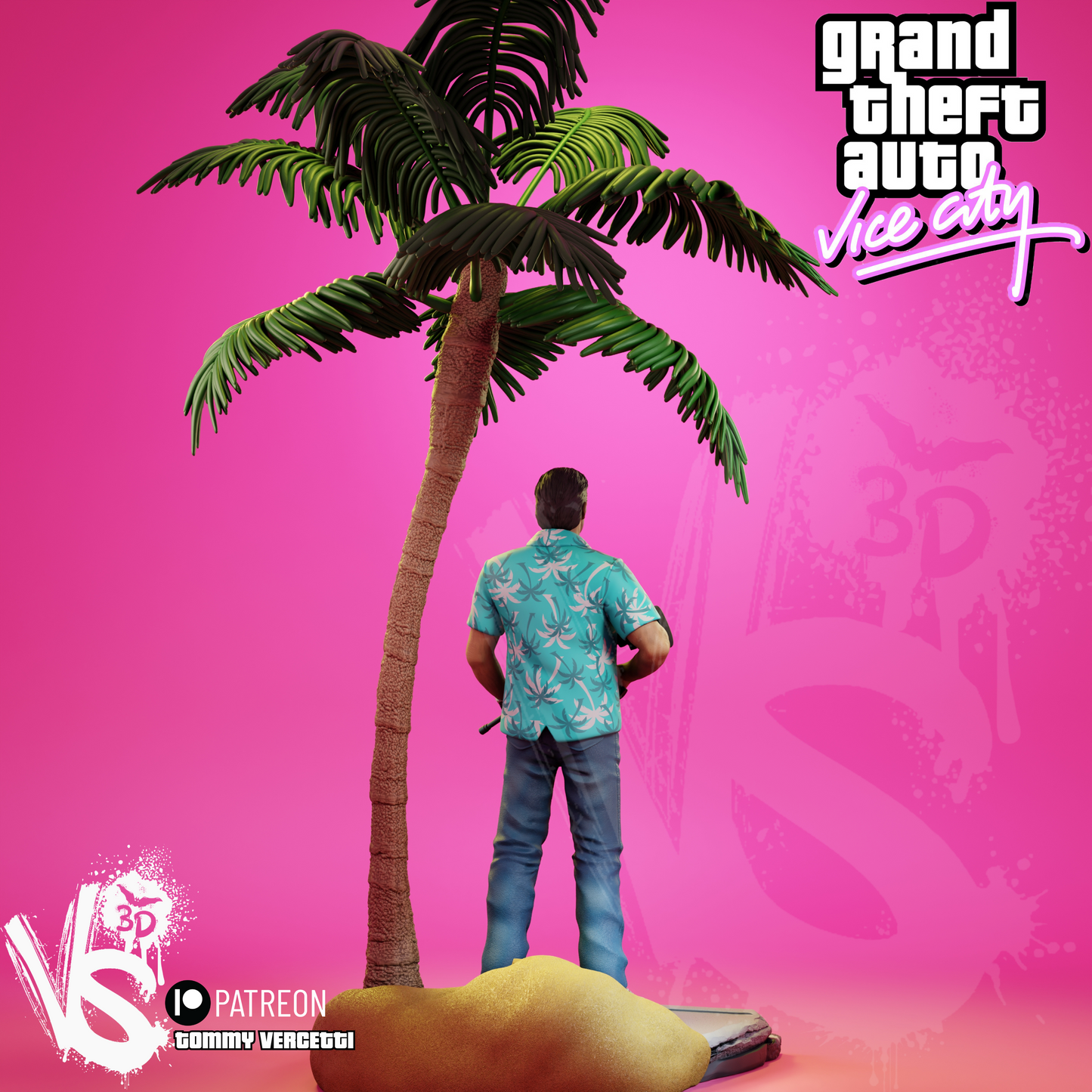 Tommy Vercetti (GTA Vice City) - 3D Print Model Kit - Fan Art