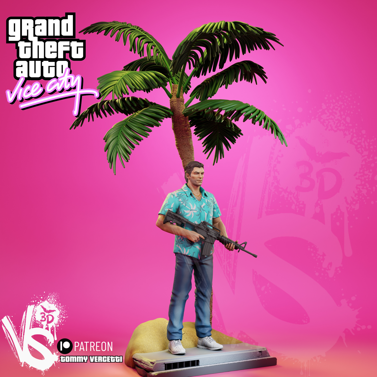 Tommy Vercetti (GTA Vice City) - 3D Print Model Kit - Fan Art