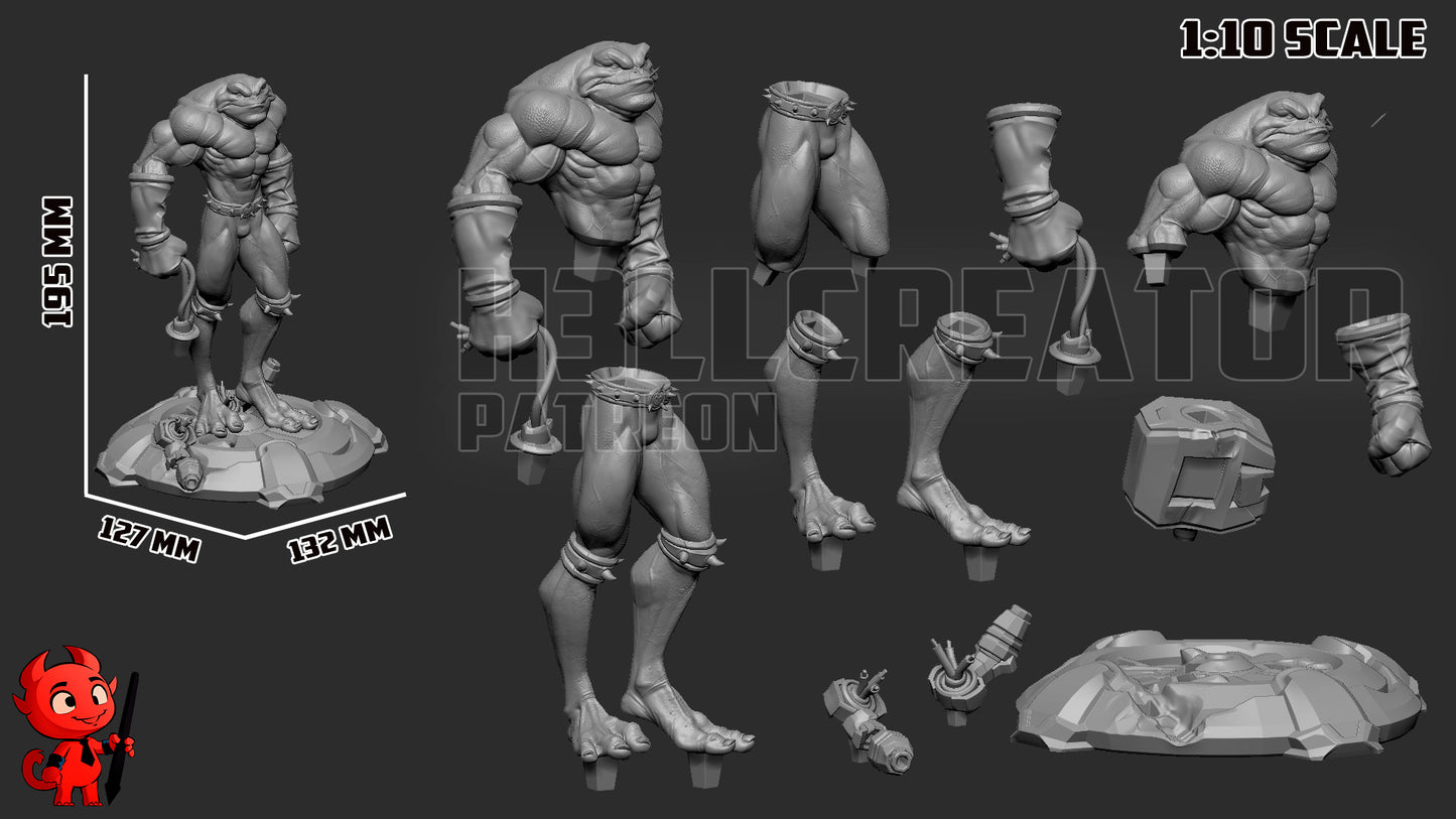 Zitz (Battletoads) - 3D Printed Fan Art Model Kit