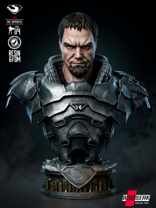 General Zod - Portrait Bust - 4 or 8 scale - 3D Model Kit - Fan Art