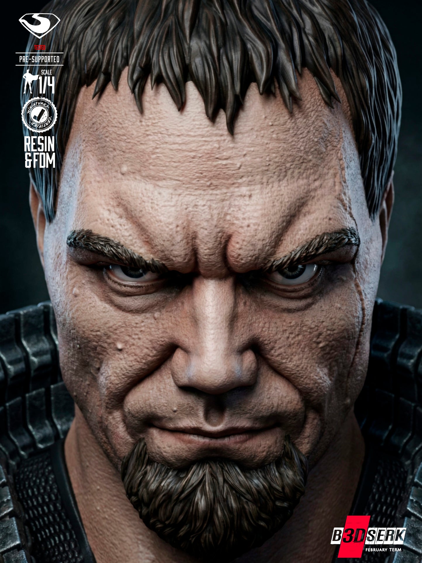 General Zod - Portrait Bust - 4 or 8 scale - 3D Model Kit - Fan Art
