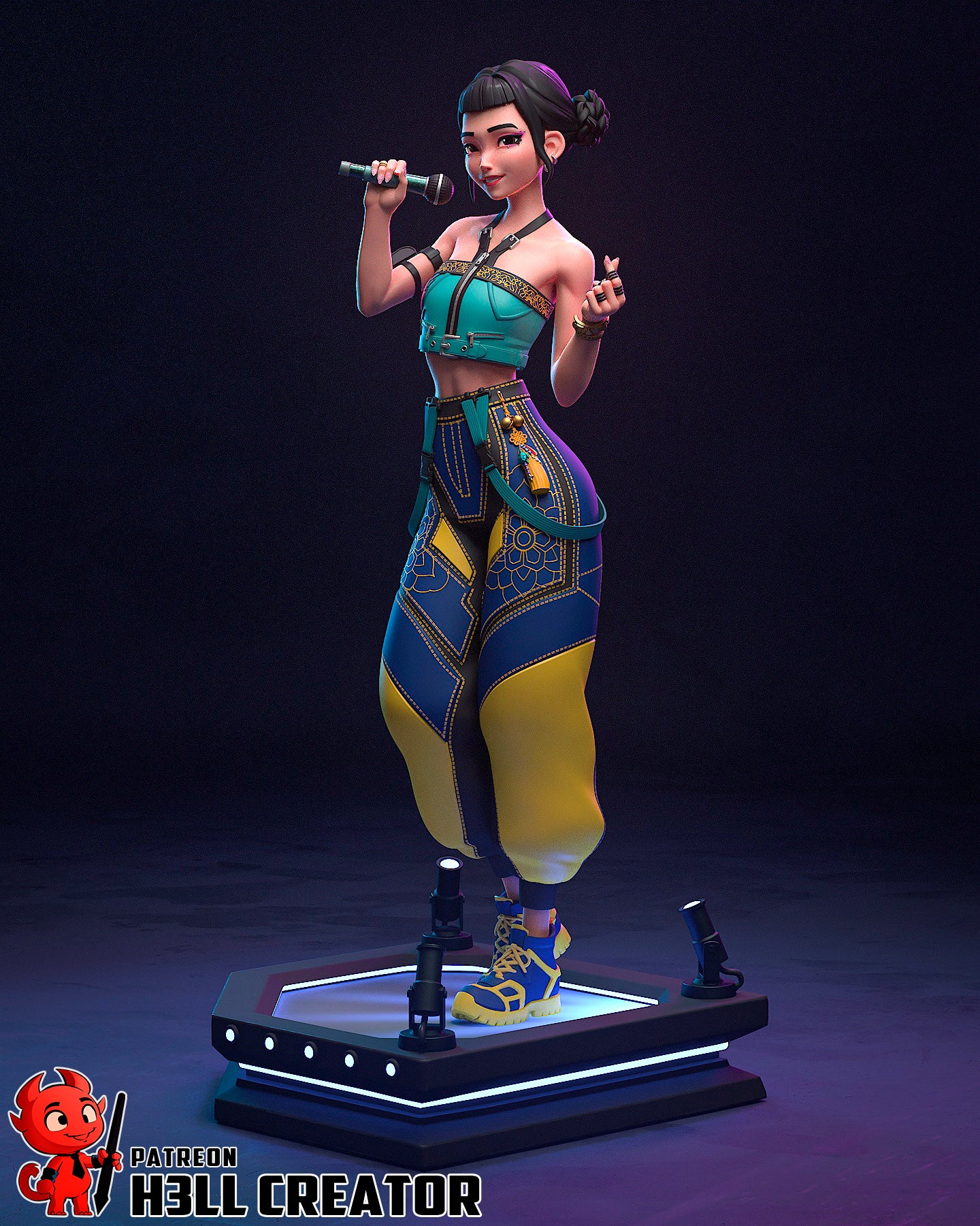 Zoey (KPop Demon Hunters) 3d Printed Model Kit - 10 scale