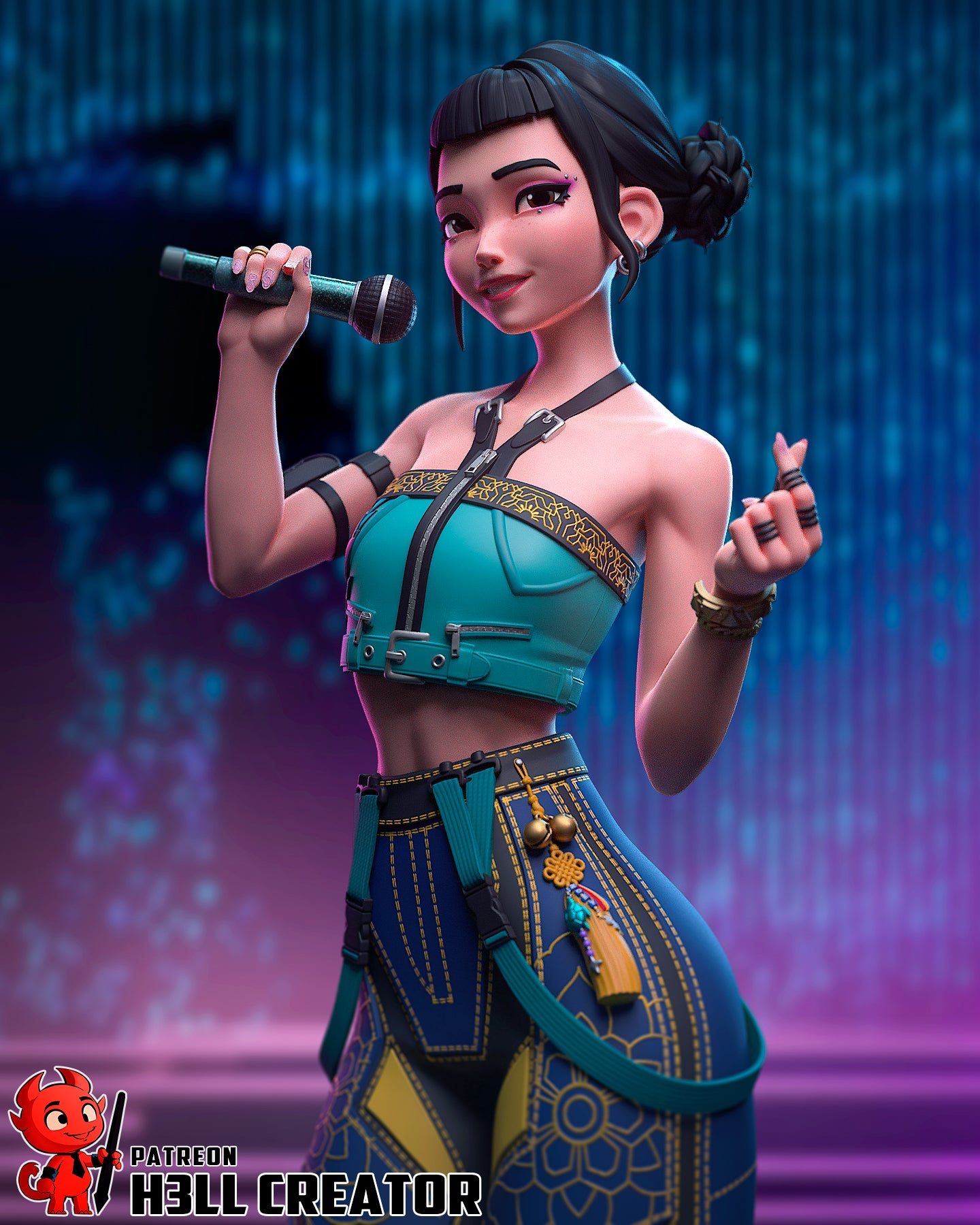 Zoey (KPop Demon Hunters) 3d Printed Model Kit - 10 scale