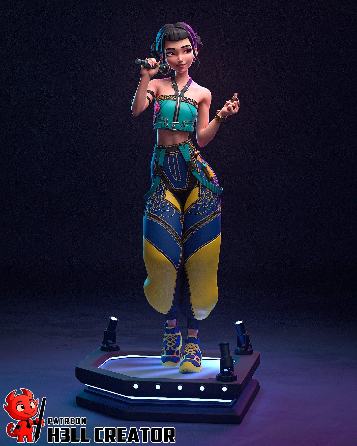 Zoey (KPop Demon Hunters) 3d Printed Model Kit - 10 scale