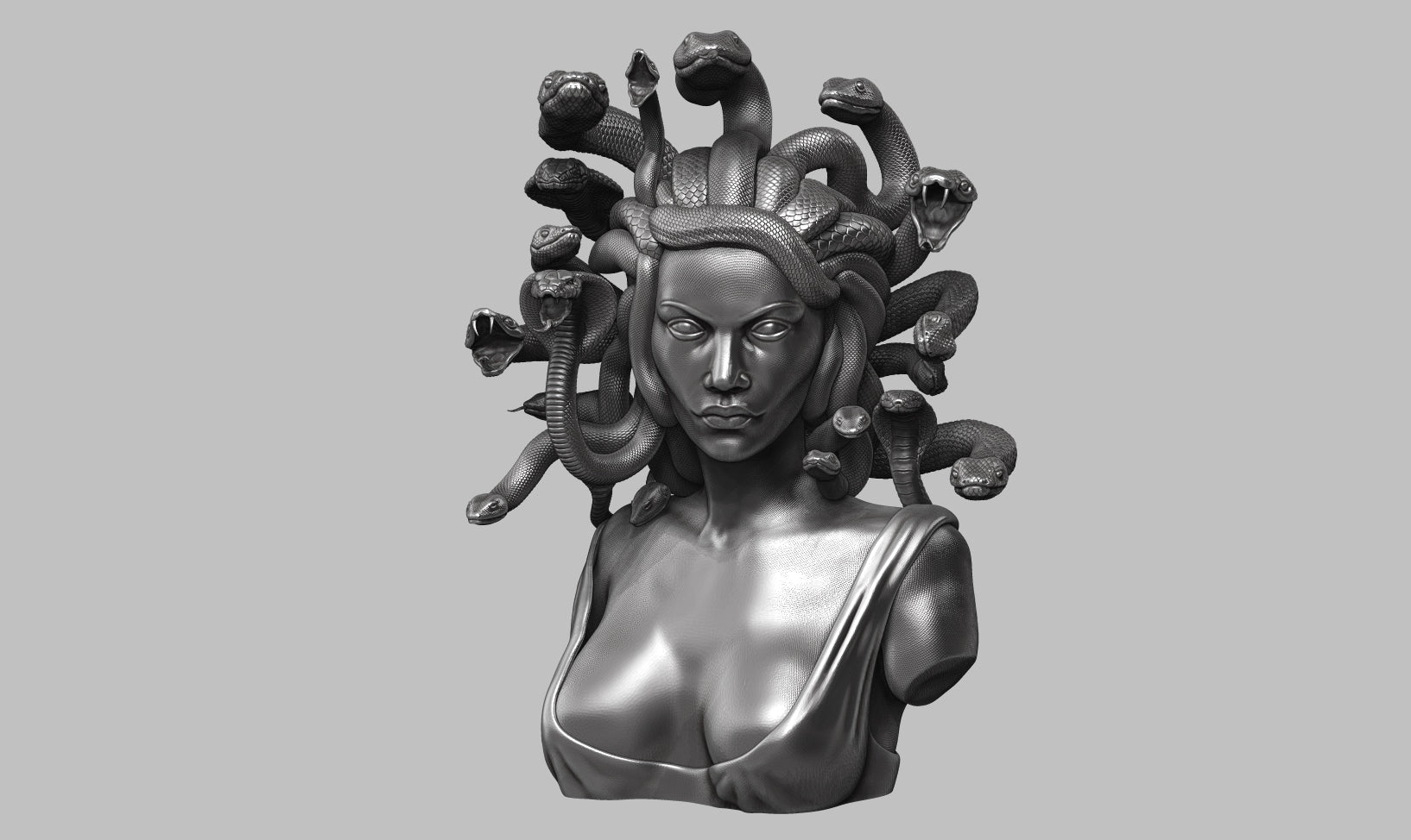 Medusa Bust - Custom Size 3D Print.  One part.