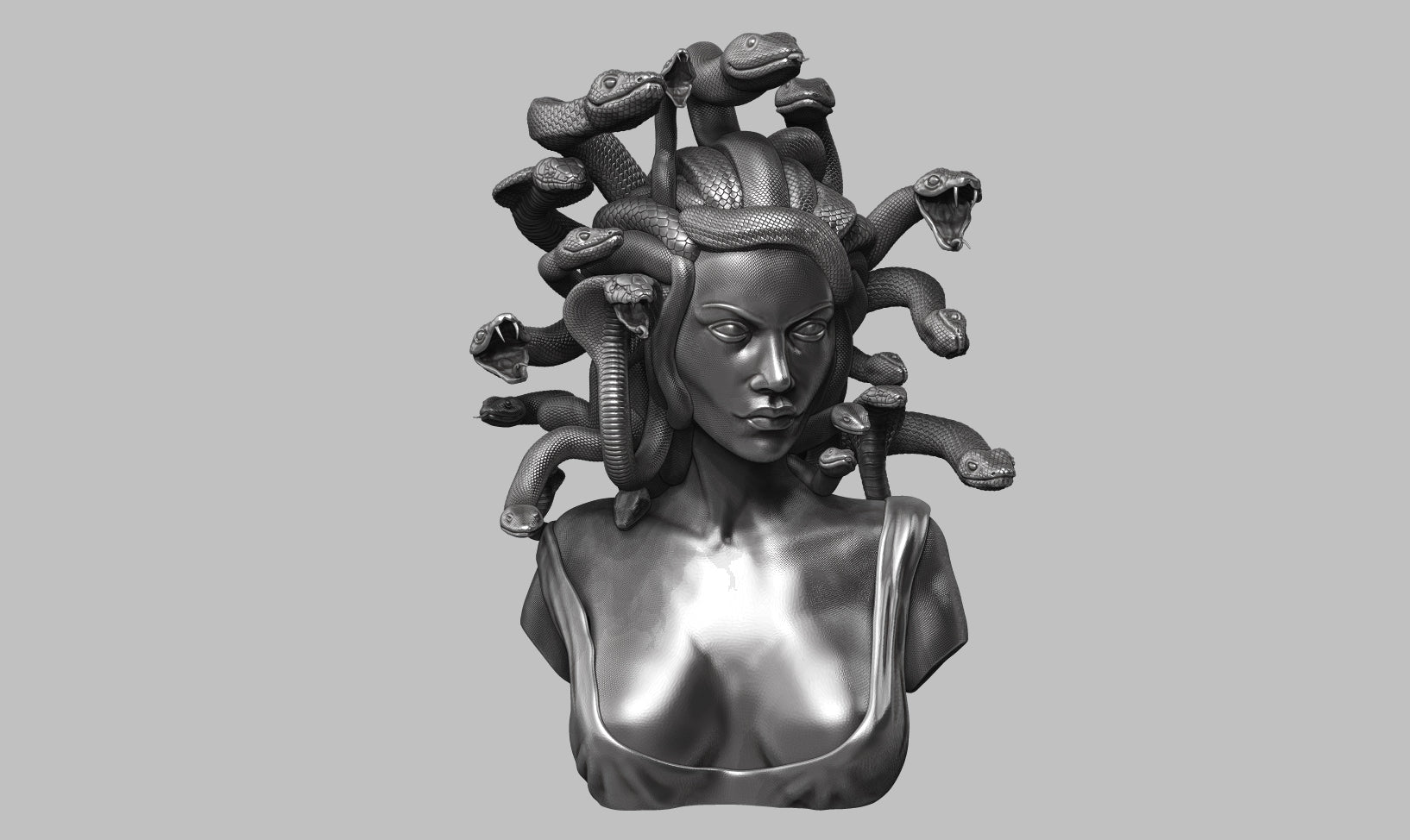 Medusa Bust - Custom Size 3D Print.  One part.