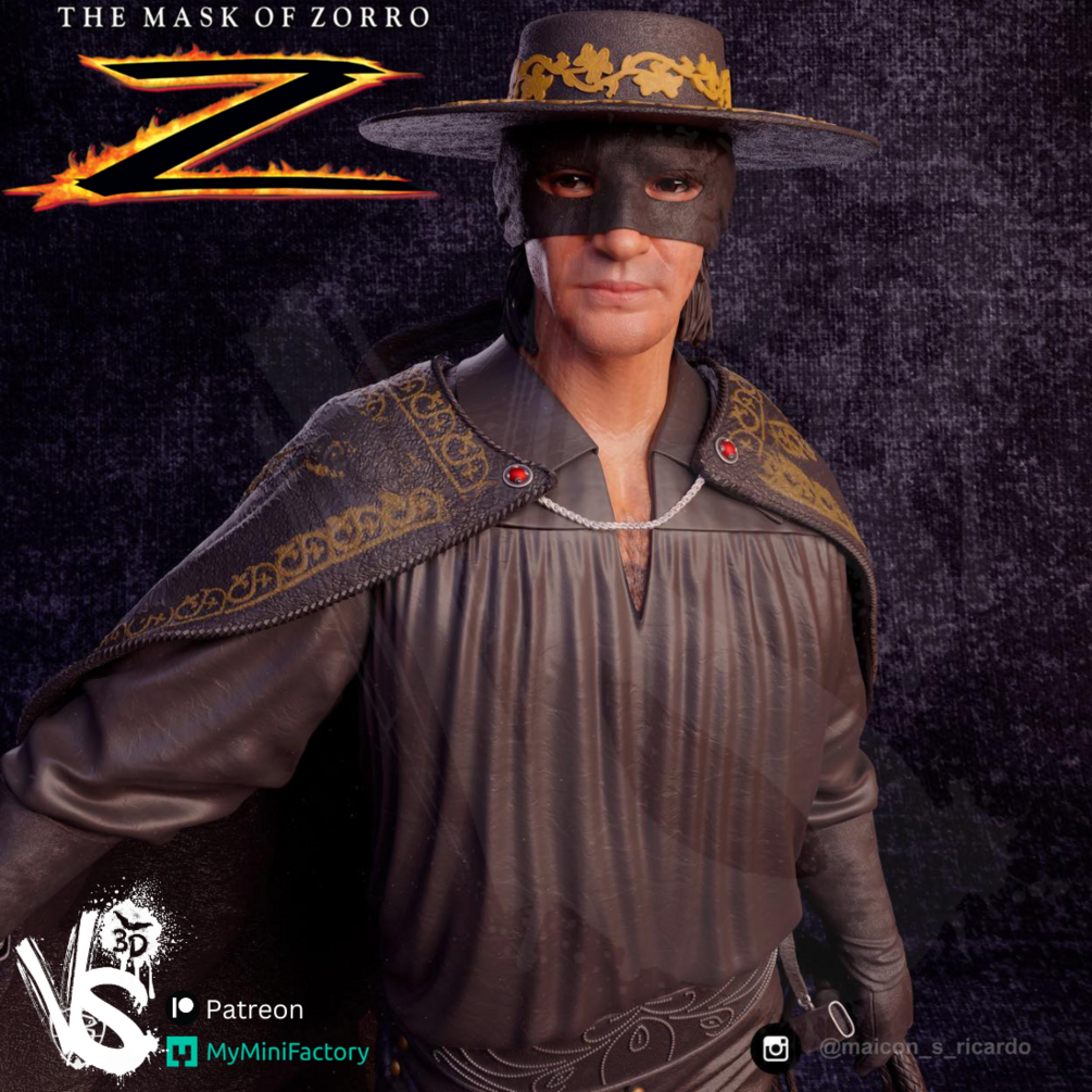 Zorro (Mask of Zorro) - Sculpt - 3d Printed Model Kit
