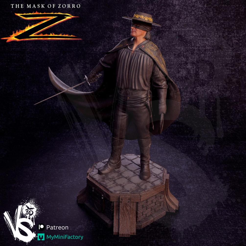 Zorro (Mask of Zorro) - Sculpt - 3d Printed Model Kit