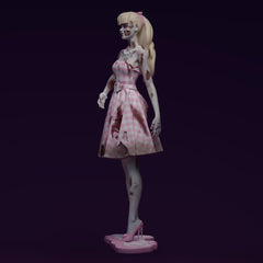 Zombie Barbie - 195mm 3D Printed Model - Unassembled and unpainted