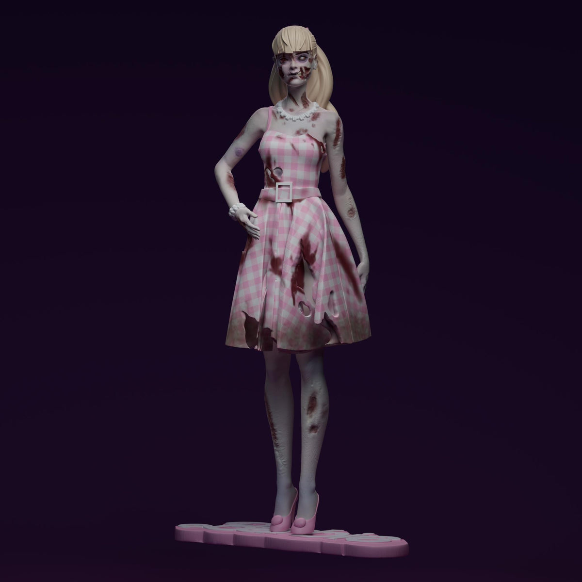 Zombie Barbie - 195mm 3D Printed Model - Unassembled and unpainted