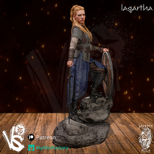 Lagartha (Vikings) - 1:10 Scale - 3D Print Model Kit - Fan Art