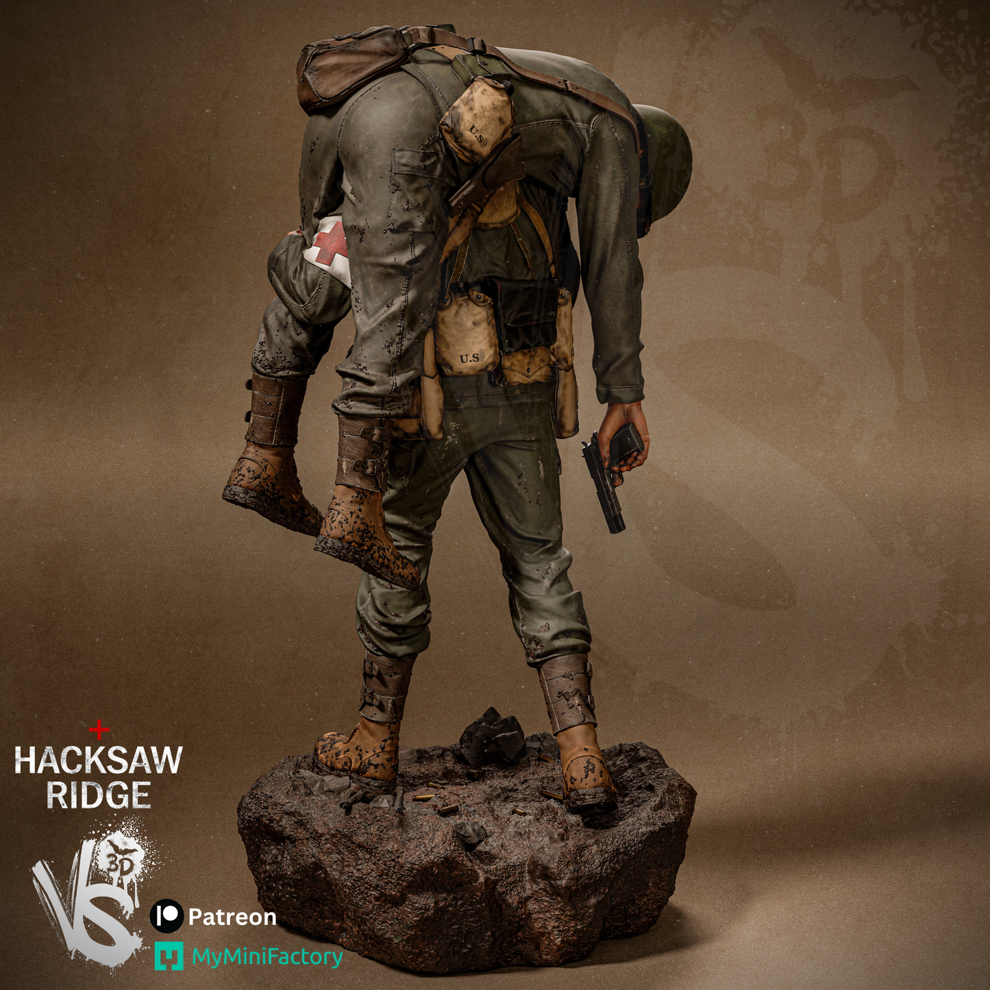 Desmond Doss (Hacksaw Ridge) - Sculpt - 3d Printed Model Kit