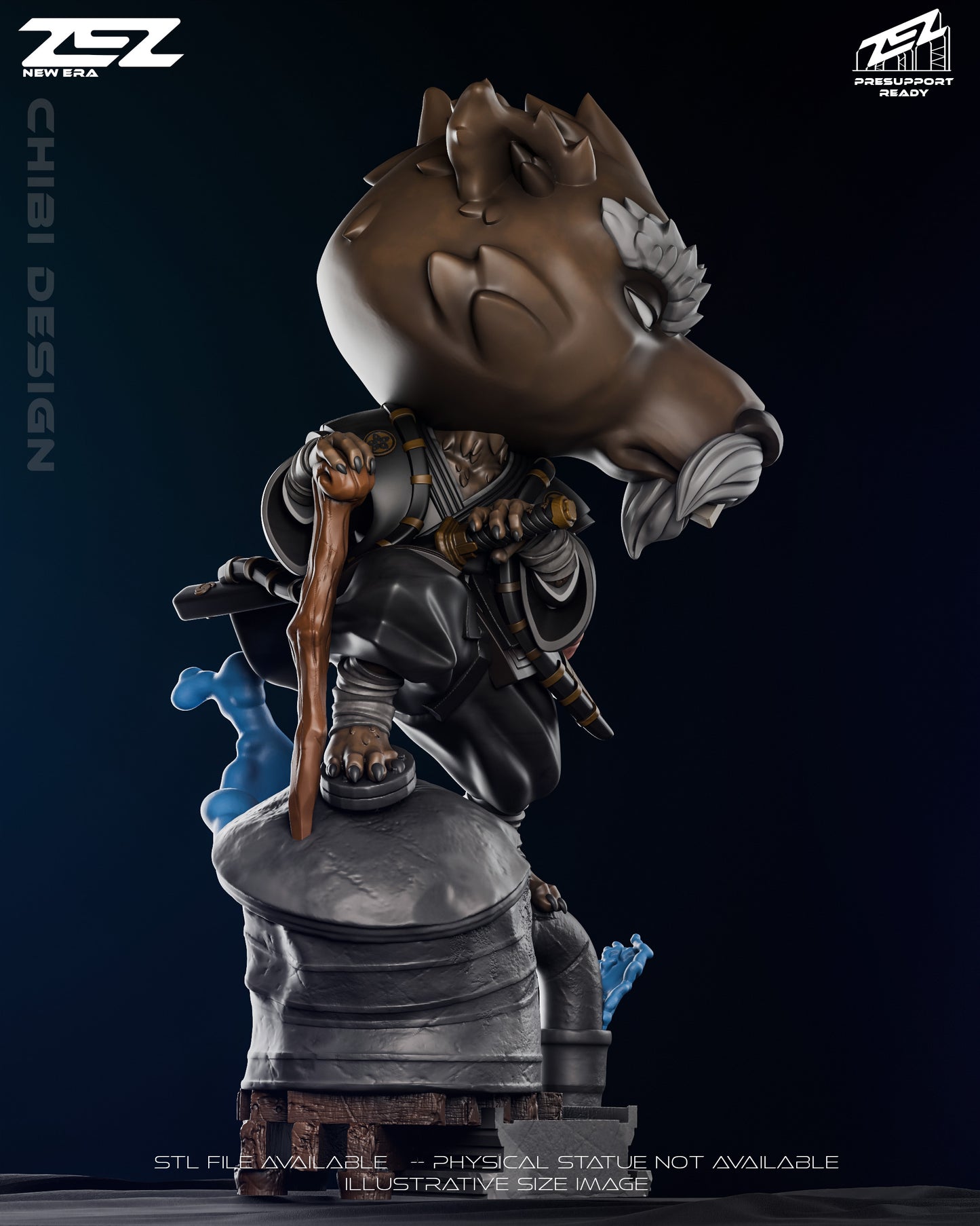 Master Splinter Chibi (ZEZ) - 3D Printed Fan Art Model Kit