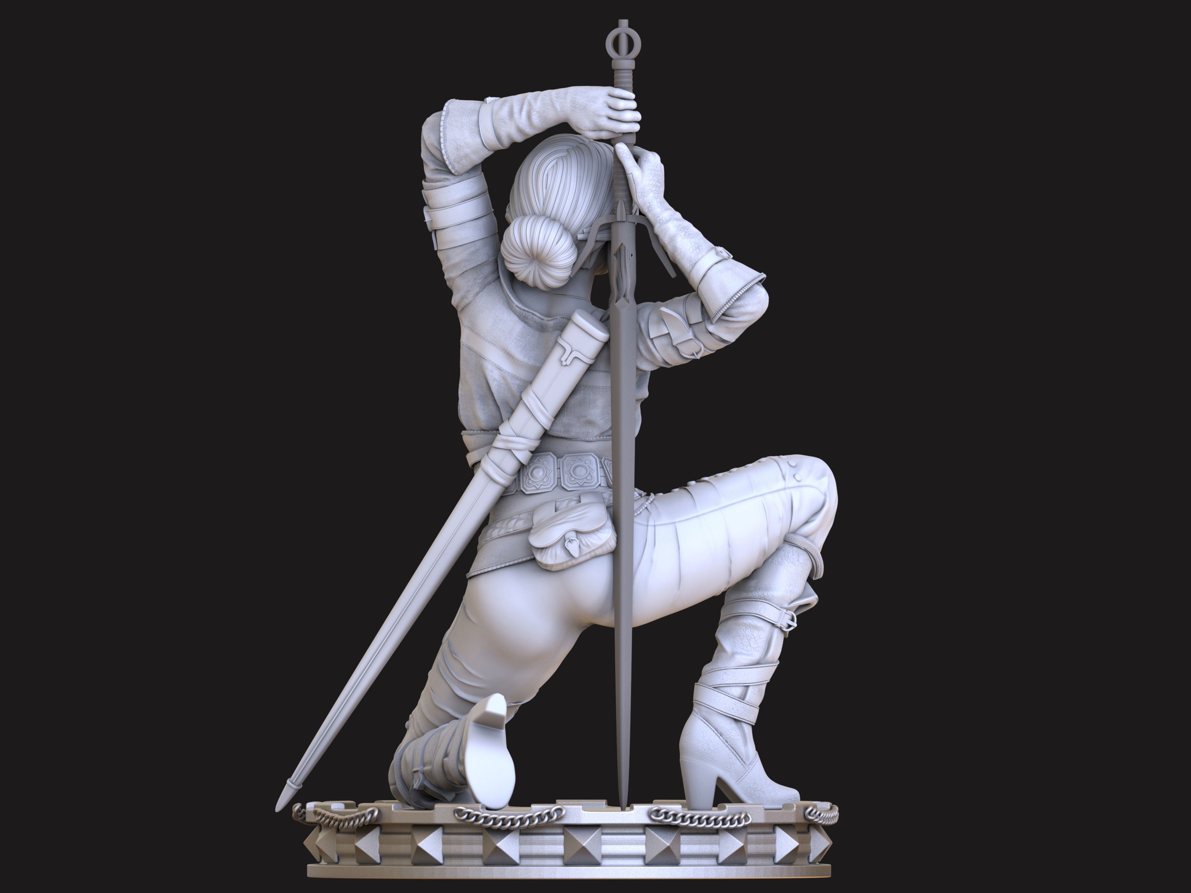 Ciri the Witcher 3D Print model - Fan Art, SFW/NSFW 75mm or 180mm