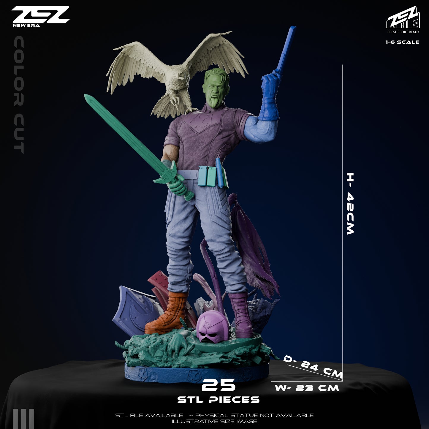 Peacemaker - 6 Scale 3D printed Model Statue / Bust Kit