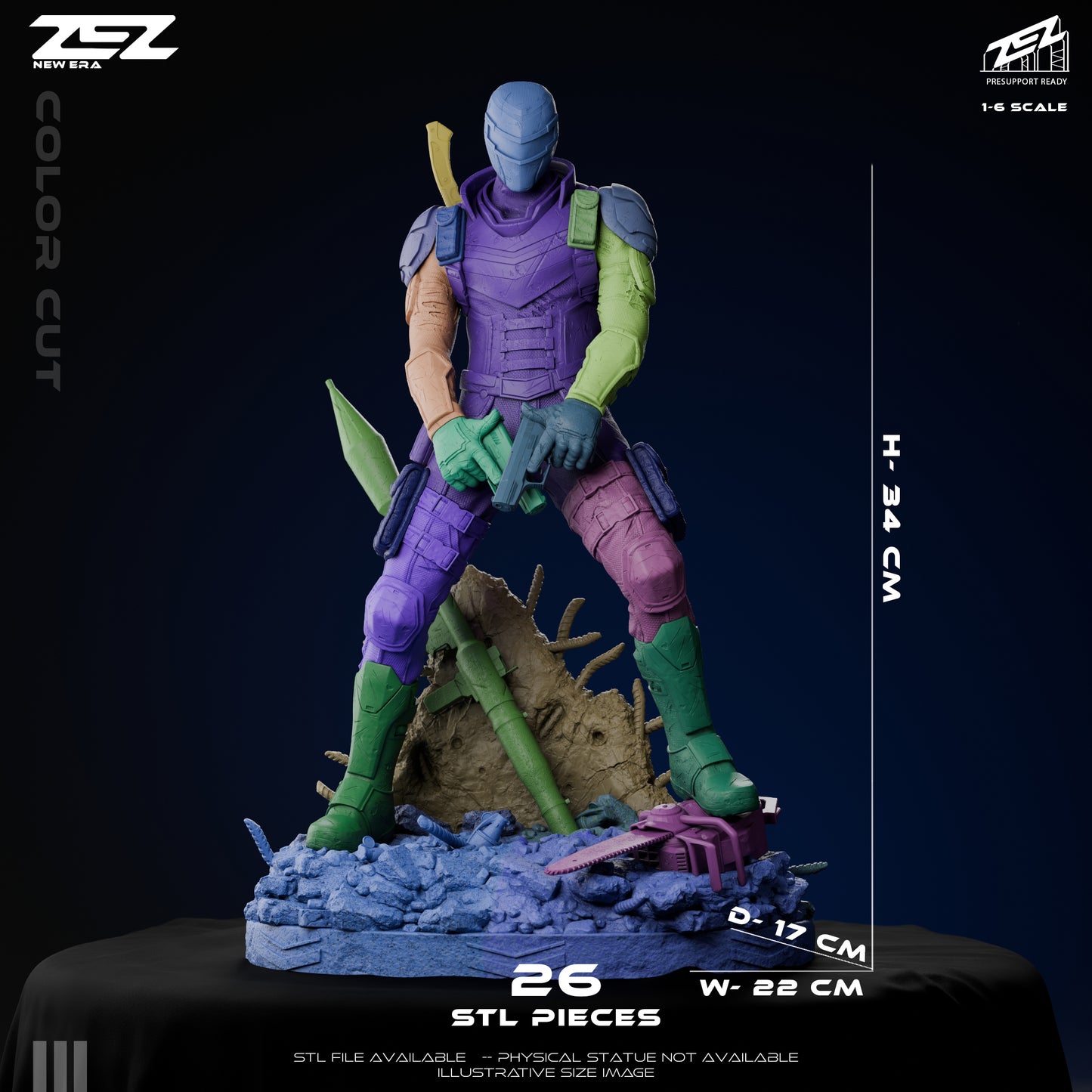 Vigilante 3D printed model kit Statue Bust 6 scale