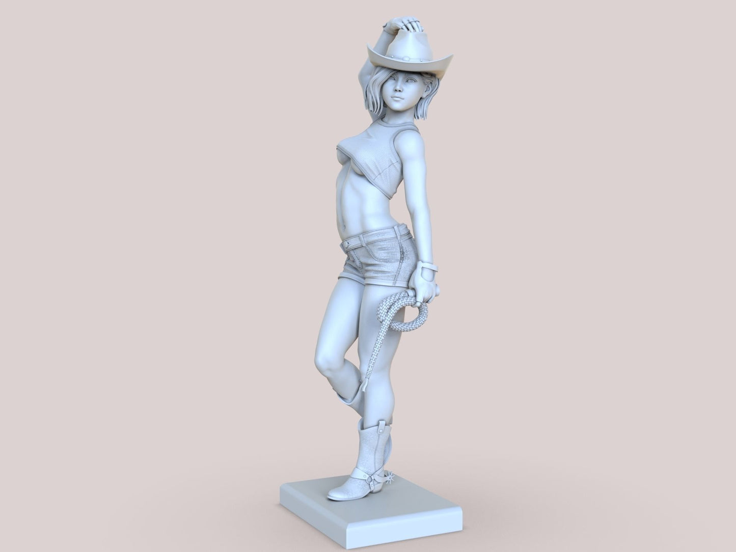 Cowboy Girl at Gas Station - 3D Print - Fan Art - 75mm and 180mm