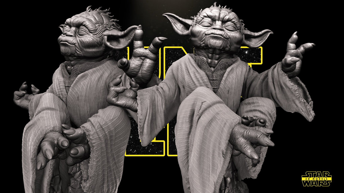 Yoda Bust (Fan Art) - 1:4 or 1:8 Scale (250mm or 125mm) - 3D Printed