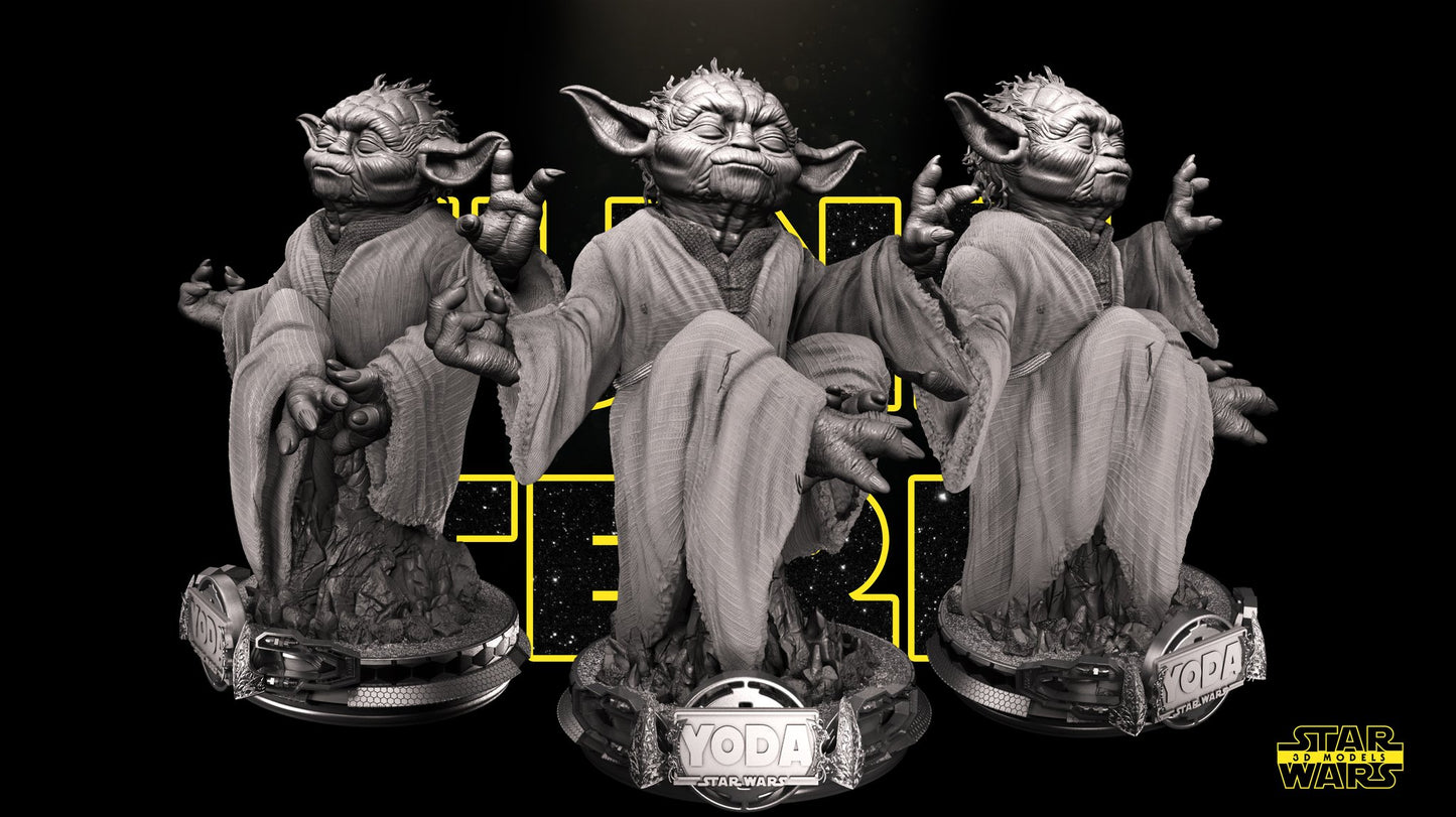 Yoda Bust (Fan Art) - 1:4 or 1:8 Scale (250mm or 125mm) - 3D Printed
