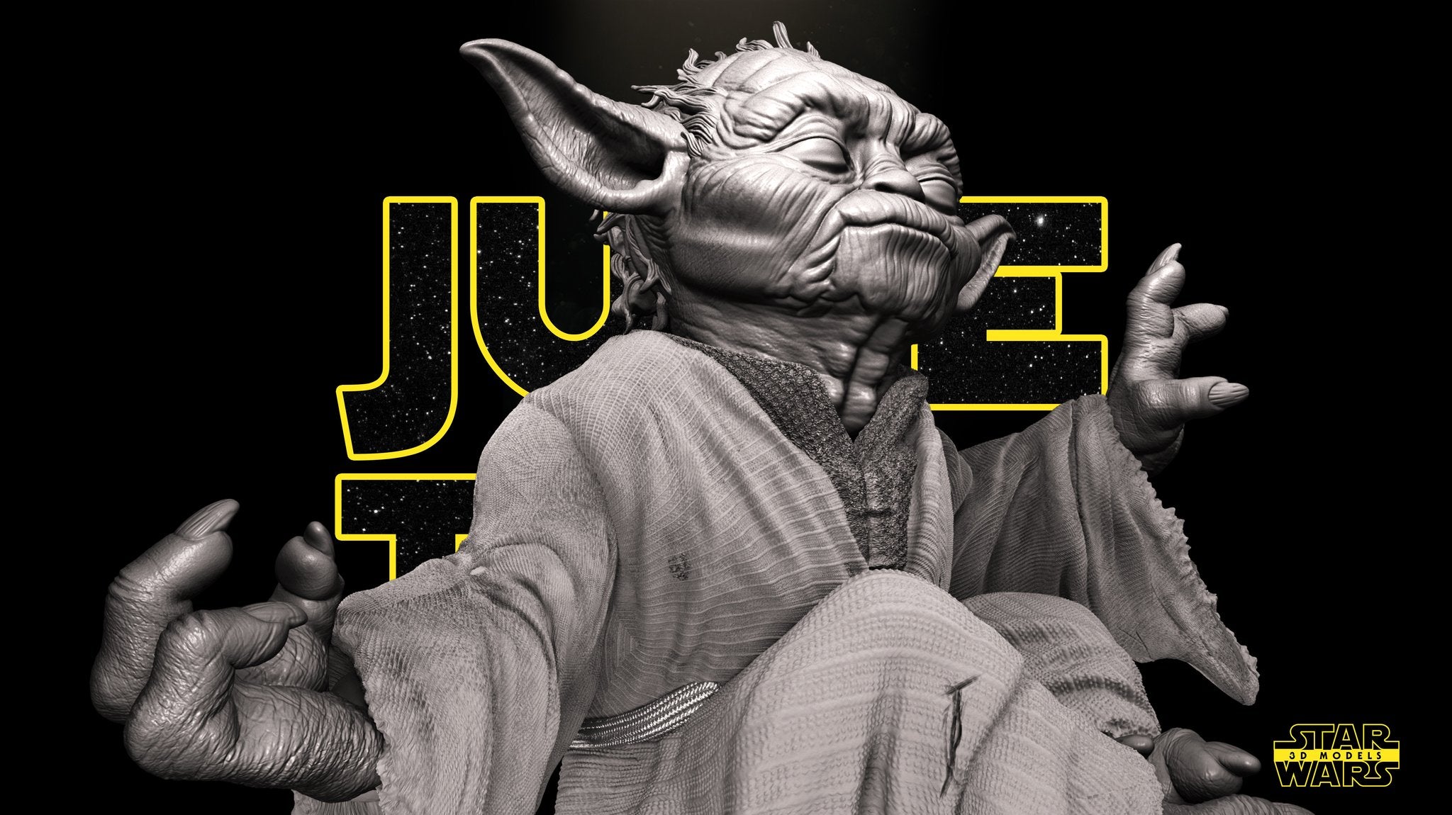 Yoda Bust (Fan Art) - 1:4 or 1:8 Scale (250mm or 125mm) - 3D Printed