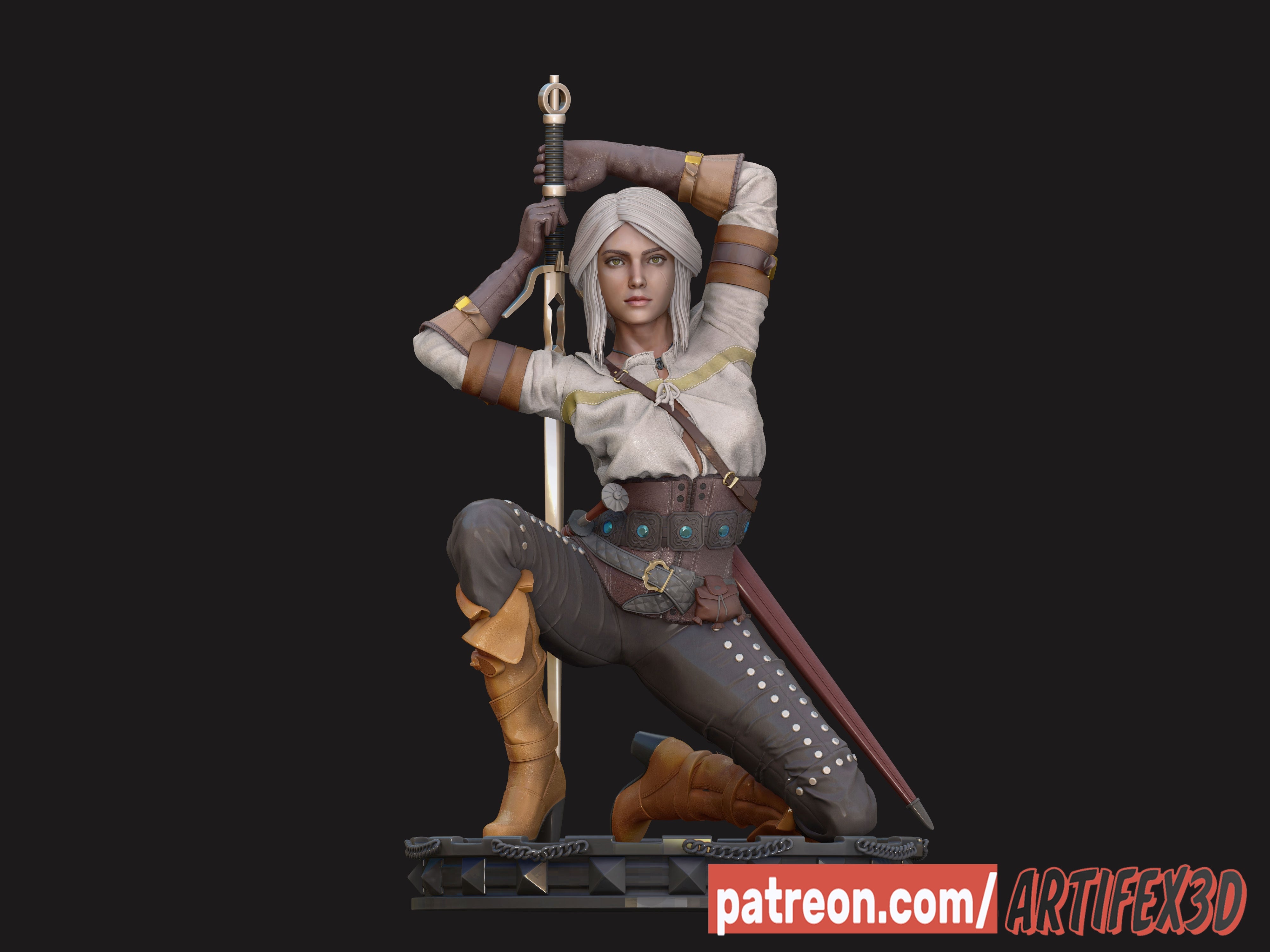 Ciri the Witcher 3D Print model - Fan Art, SFW/NSFW 75mm or 180mm