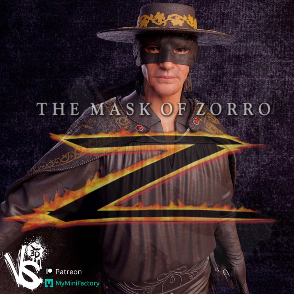 Zorro (Mask of Zorro) - Sculpt - 3d Printed Model Kit