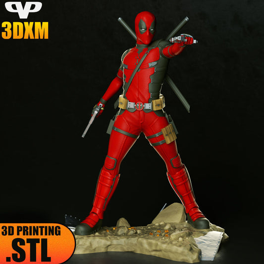 Deadpool (Statue) - Fan Art - 3D Print Kit (3DXM)
