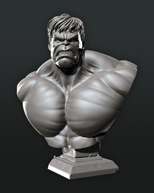 The Hulk Bust - 130mm Unpainted 2 pieces -3D Printed
