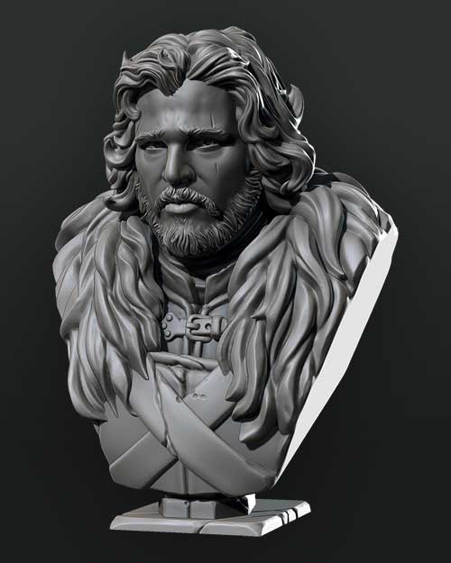 Jon Snow - 3D printed Bust 127mm