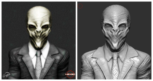 The Silence - Dr Who - 3D Printed Bust -  Resin Printed