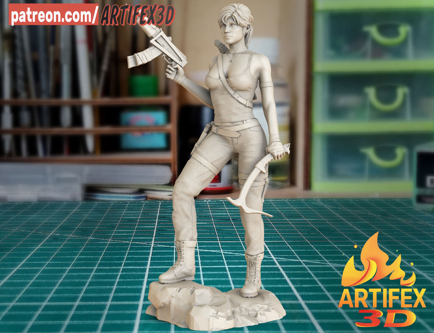 Tomb Raider Statue 180mm - 3D Printed Model Kit 180mm