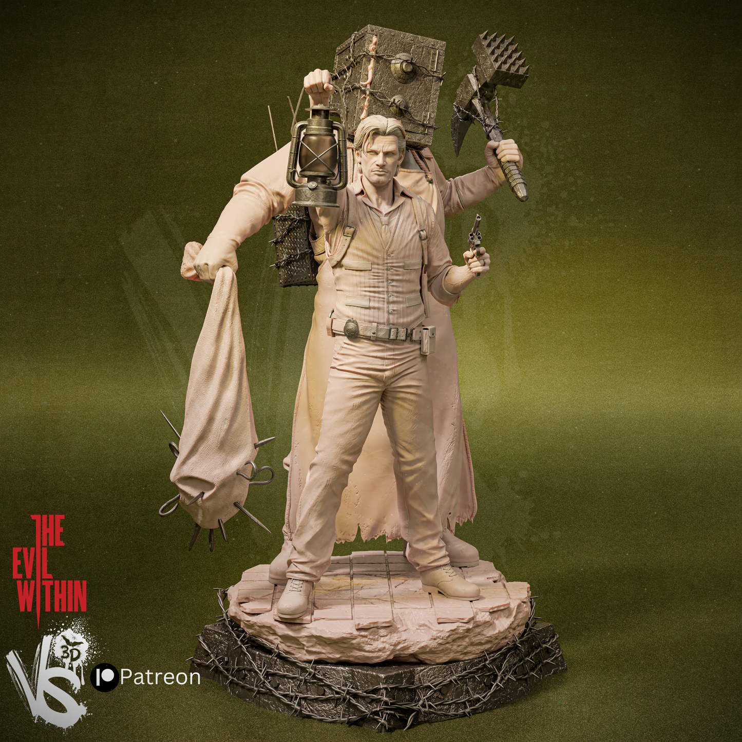 Sabastian & Keeper (Evil Within) - Unpainted and Unassembled 3D Print Kit