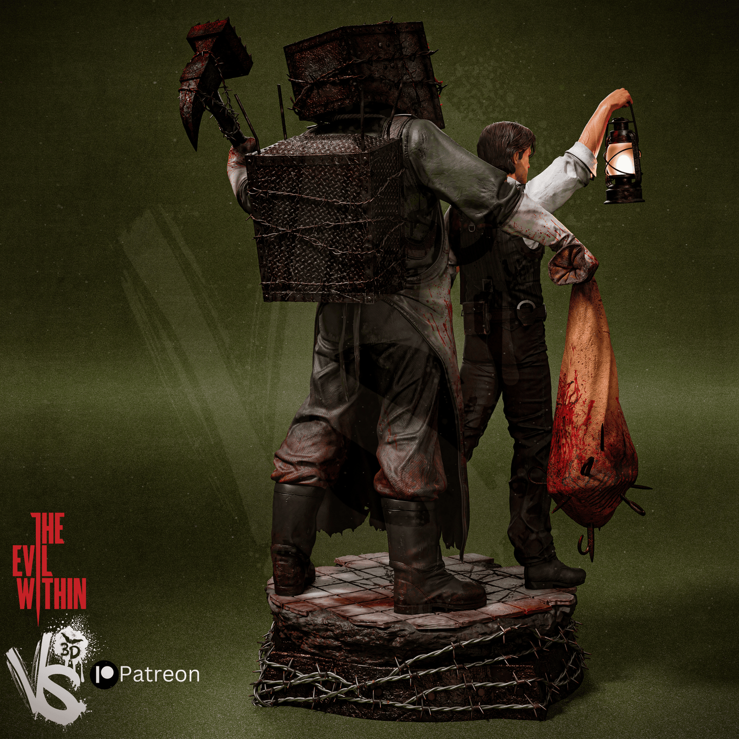 Sabastian & Keeper (Evil Within) - Unpainted and Unassembled 3D Print Kit