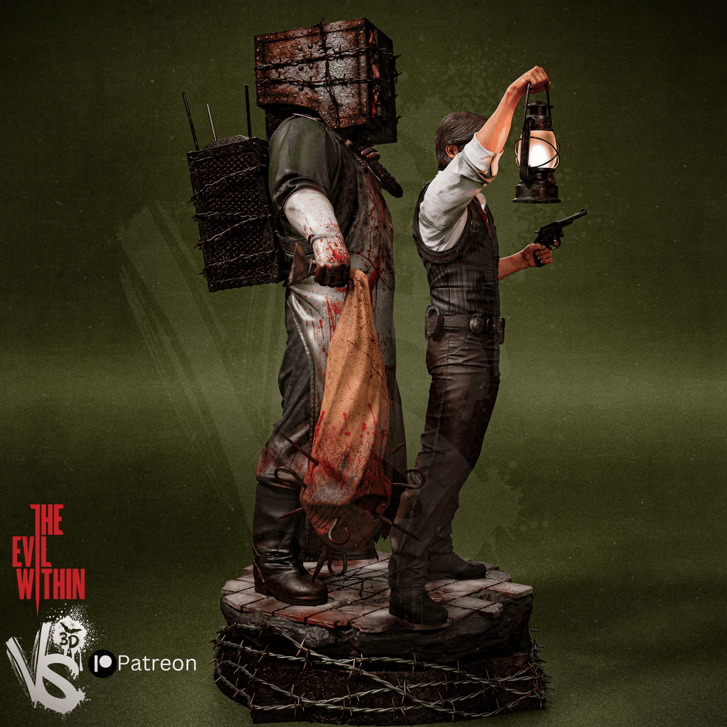 Sabastian & Keeper (Evil Within) - Unpainted and Unassembled 3D Print Kit