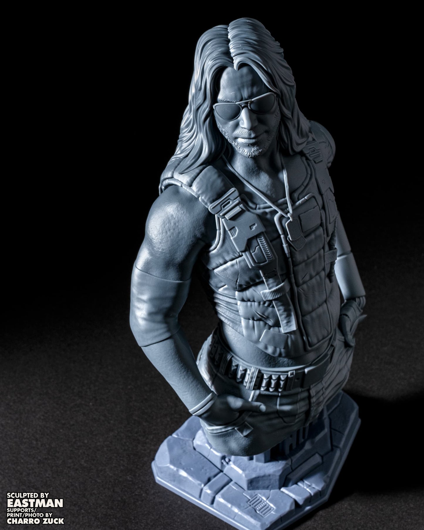 Johnny Silverhand Bust (Fan Art) 276mm or 188mm - 3D Print