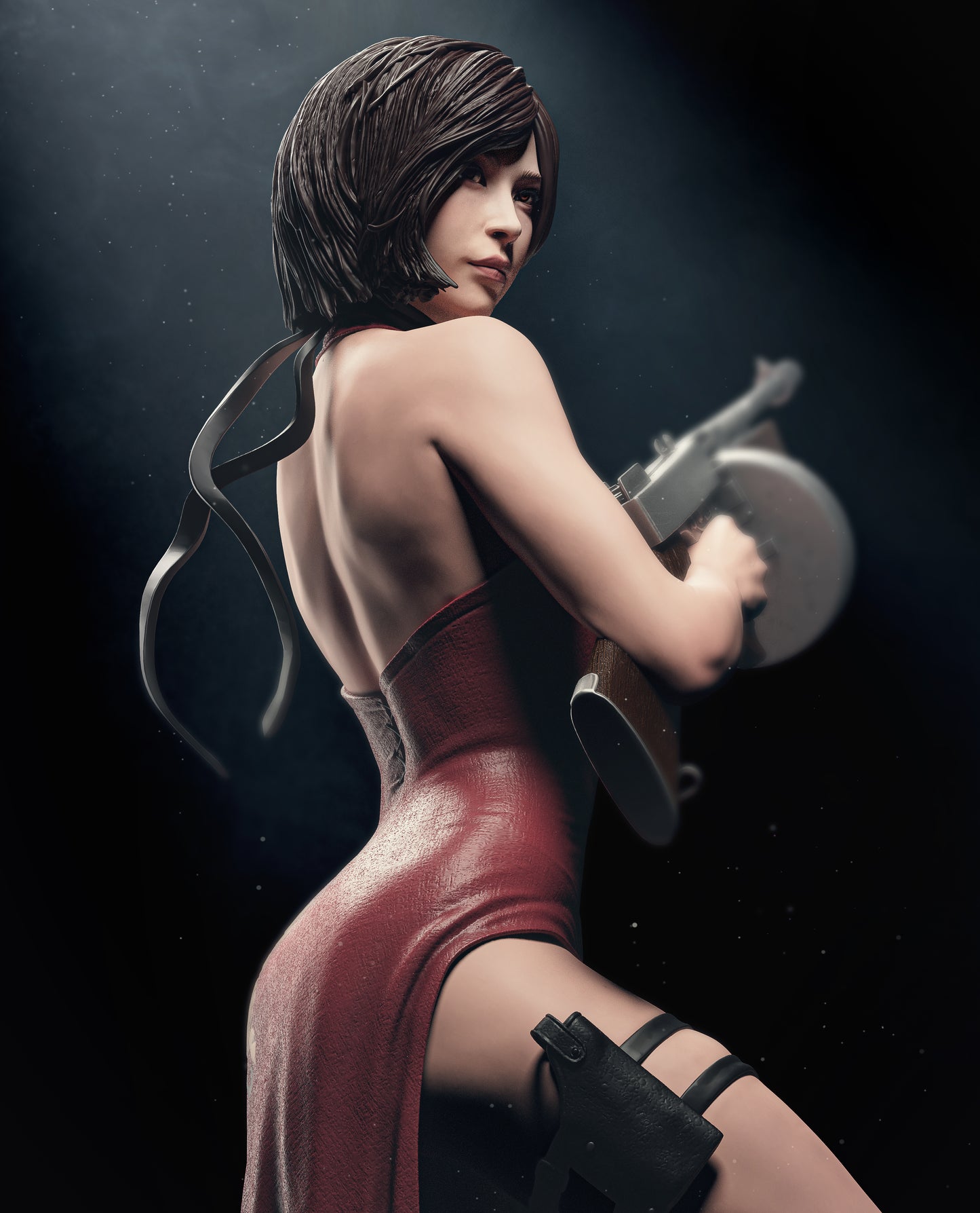 3D Printed Statue Model Kit - Ada Wong - Resident Evil 6 and 9 scale