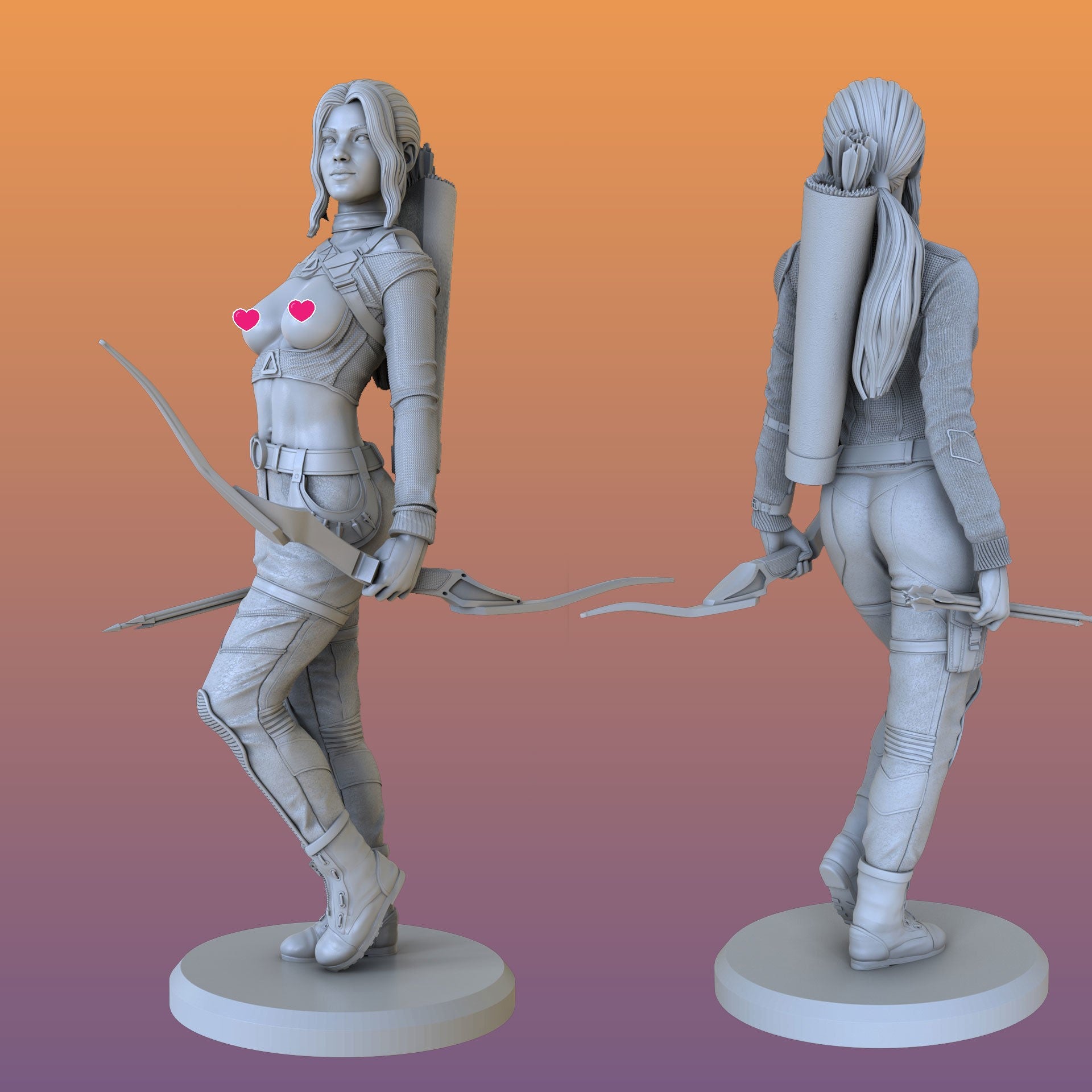 Hawkeye (Marvel) Kate Bishop - 3D Print - Fan Art - 180mm SFW/NSFW