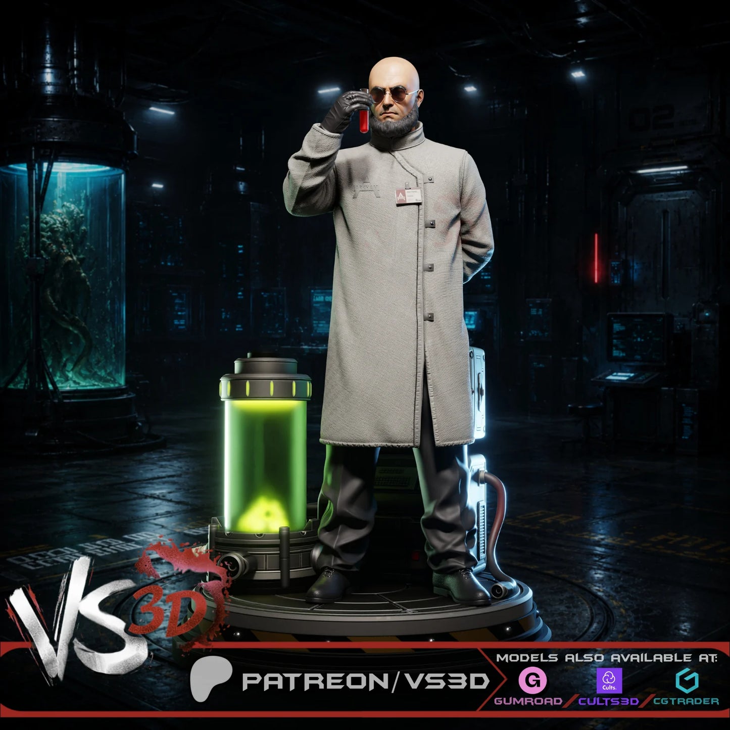 Hugo Strange - 3D Printed Model - 8 Scale