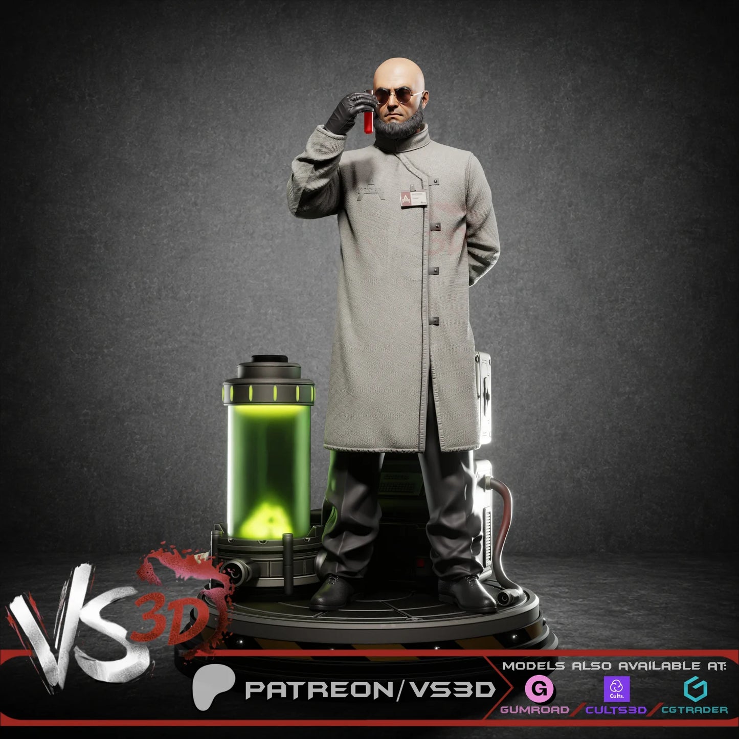 Hugo Strange - 3D Printed Model - 8 Scale
