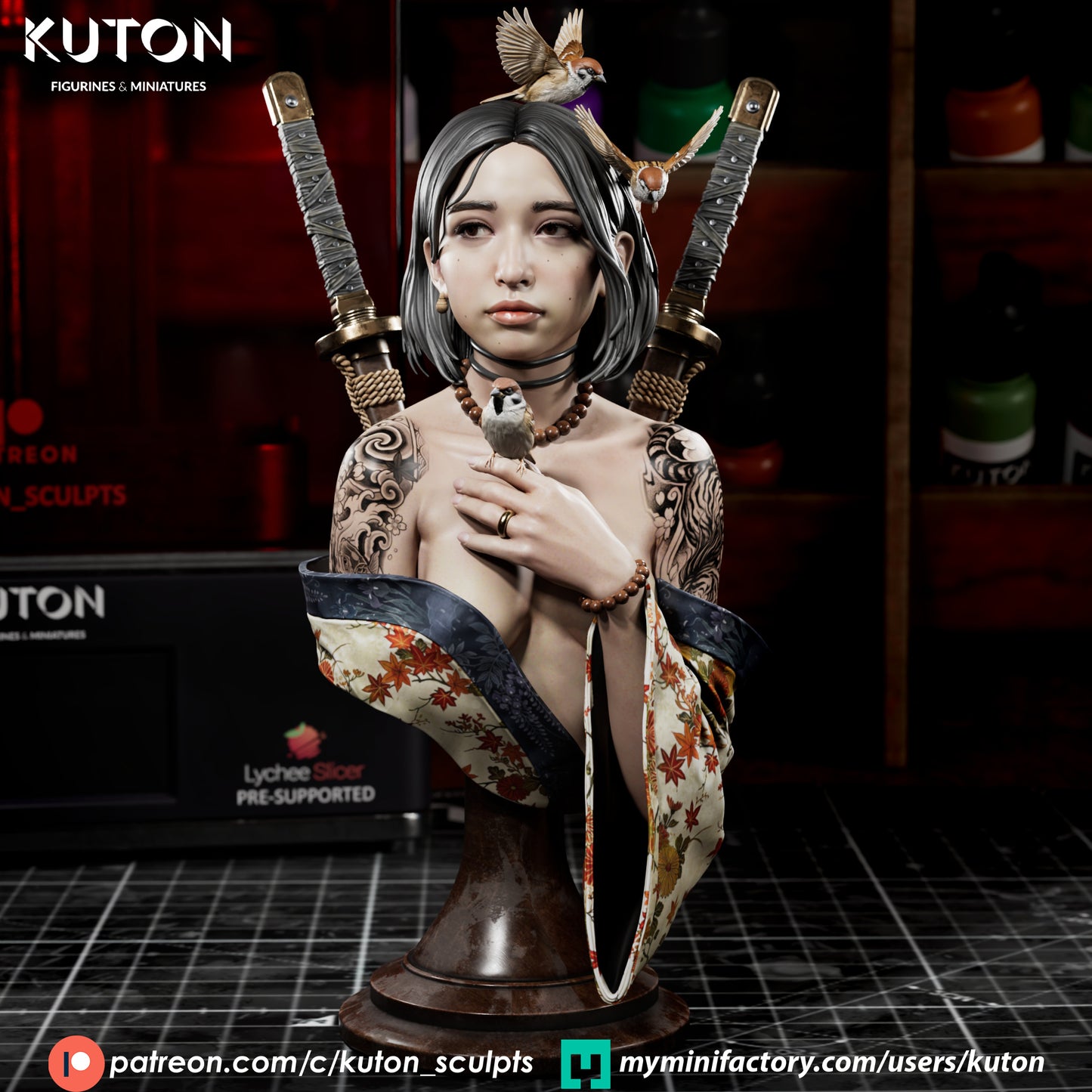 Ren - 127mm Bust 3D Printed Model kit