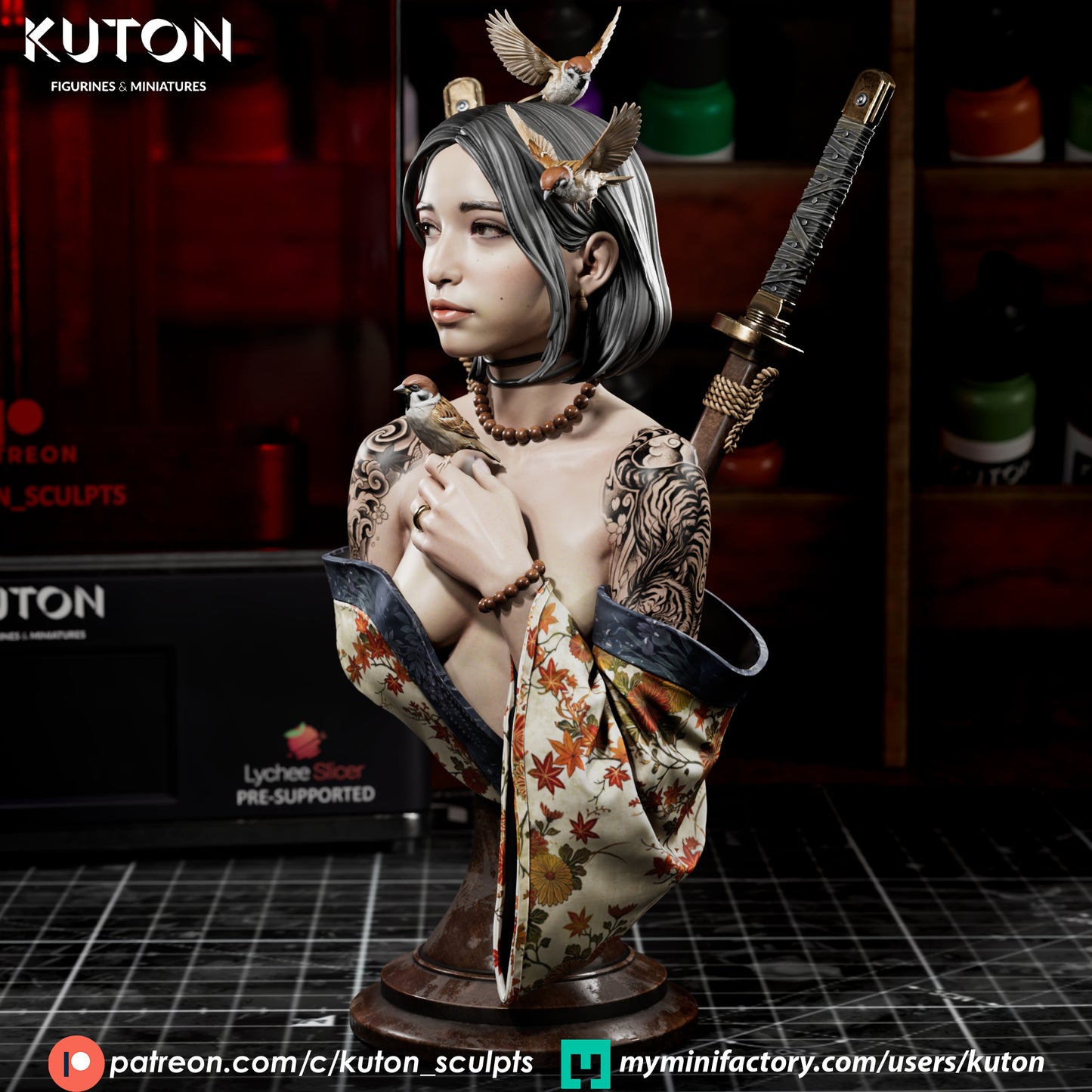 Ren - 127mm Bust 3D Printed Model kit