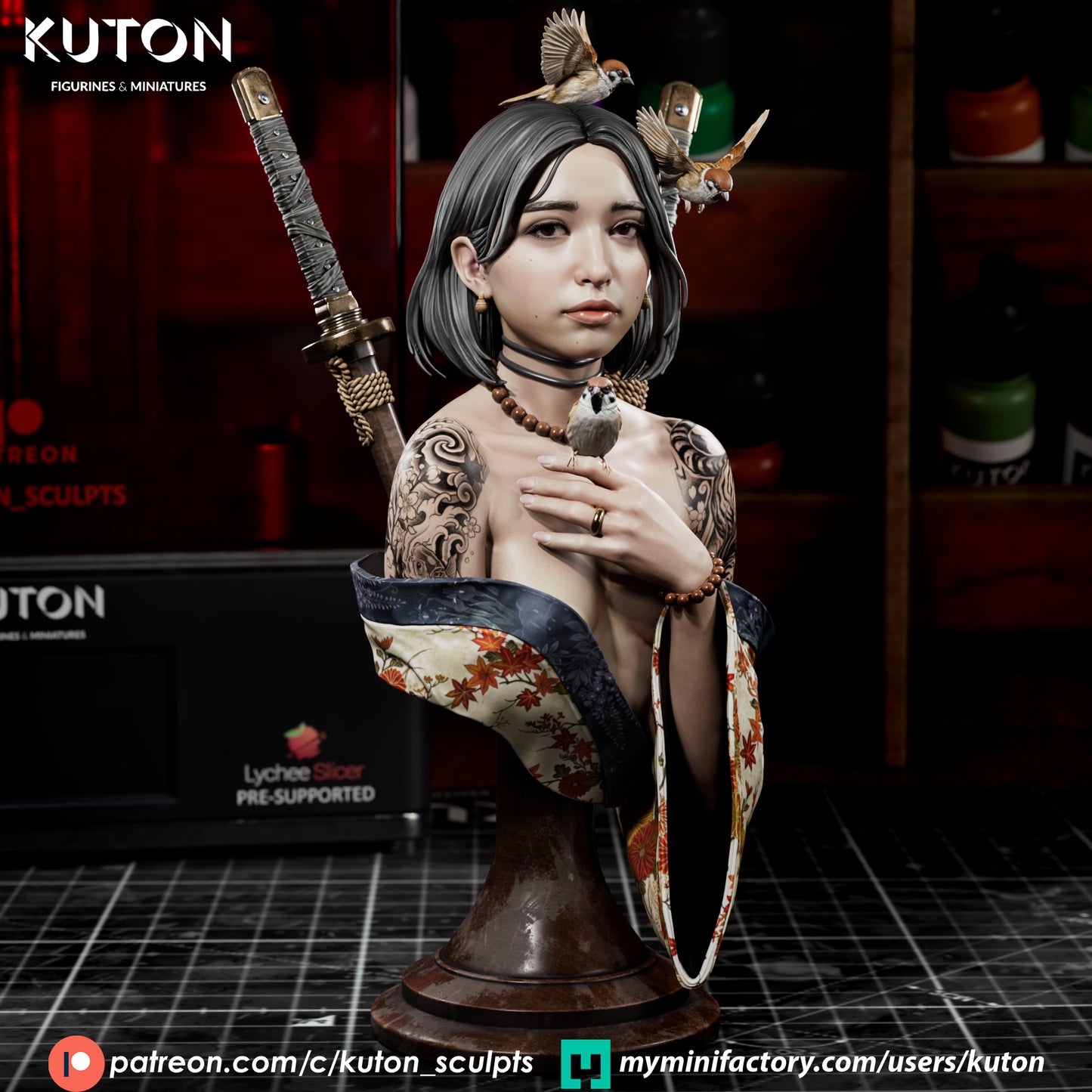 Ren - 127mm Bust 3D Printed Model kit