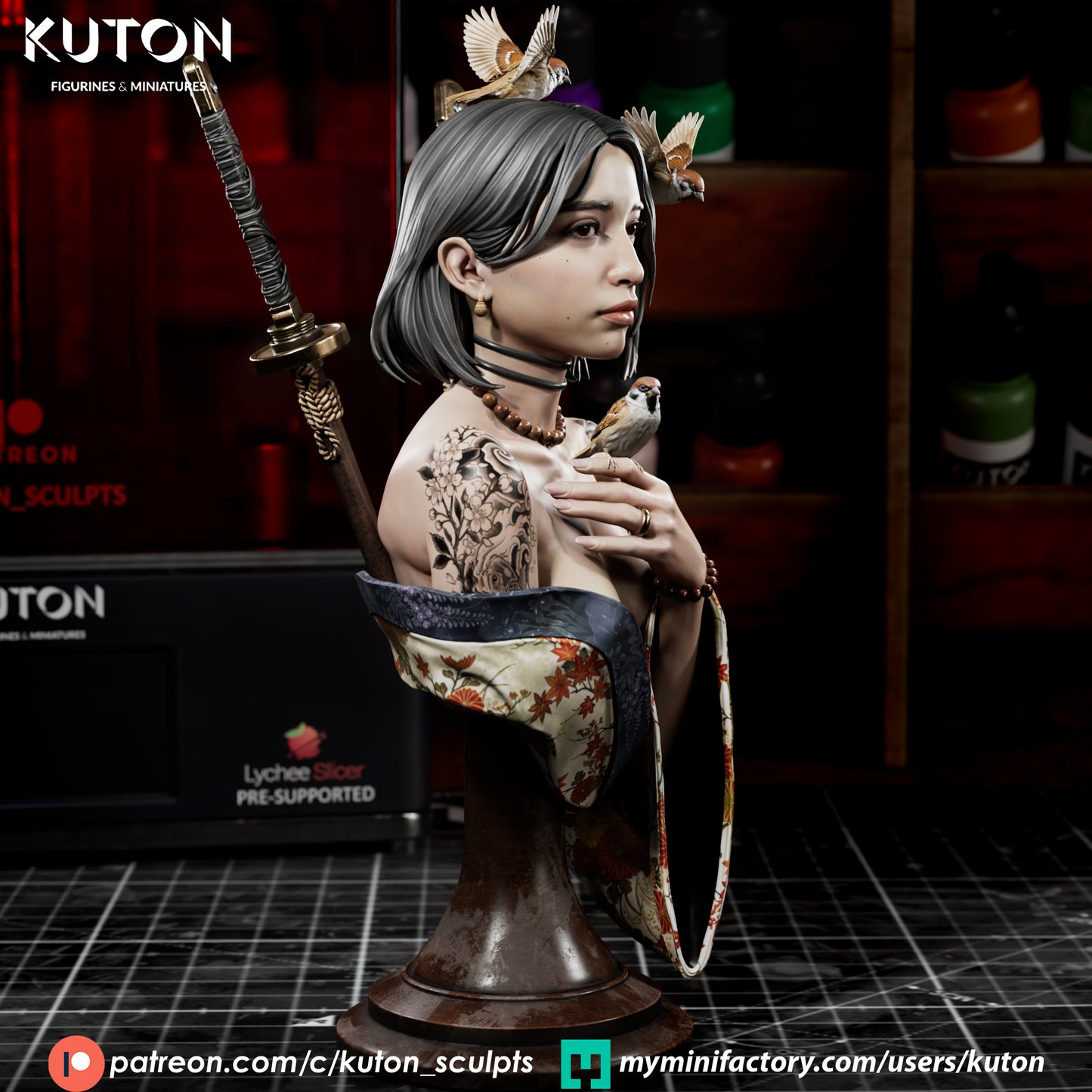 Ren - 127mm Bust 3D Printed Model kit
