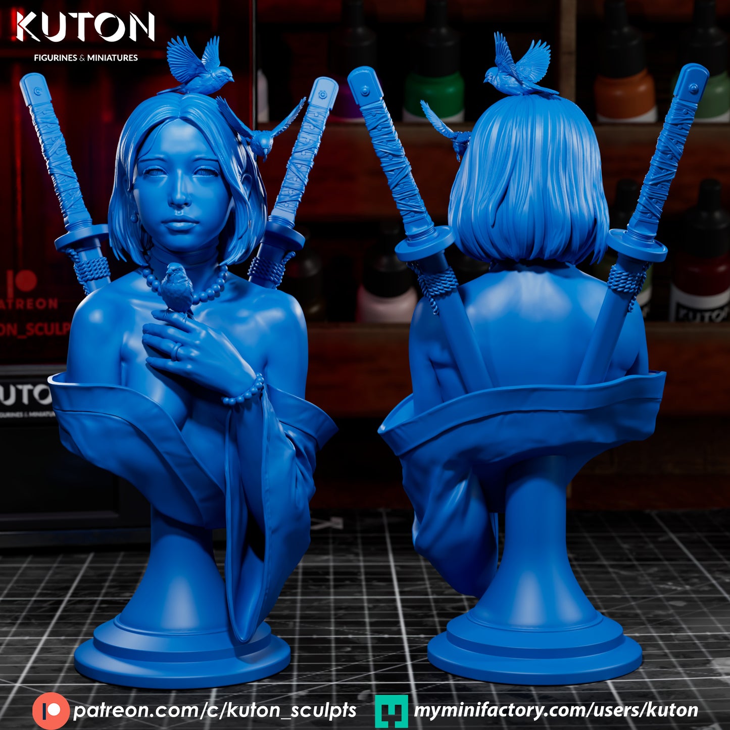 Ren - 127mm Bust 3D Printed Model kit