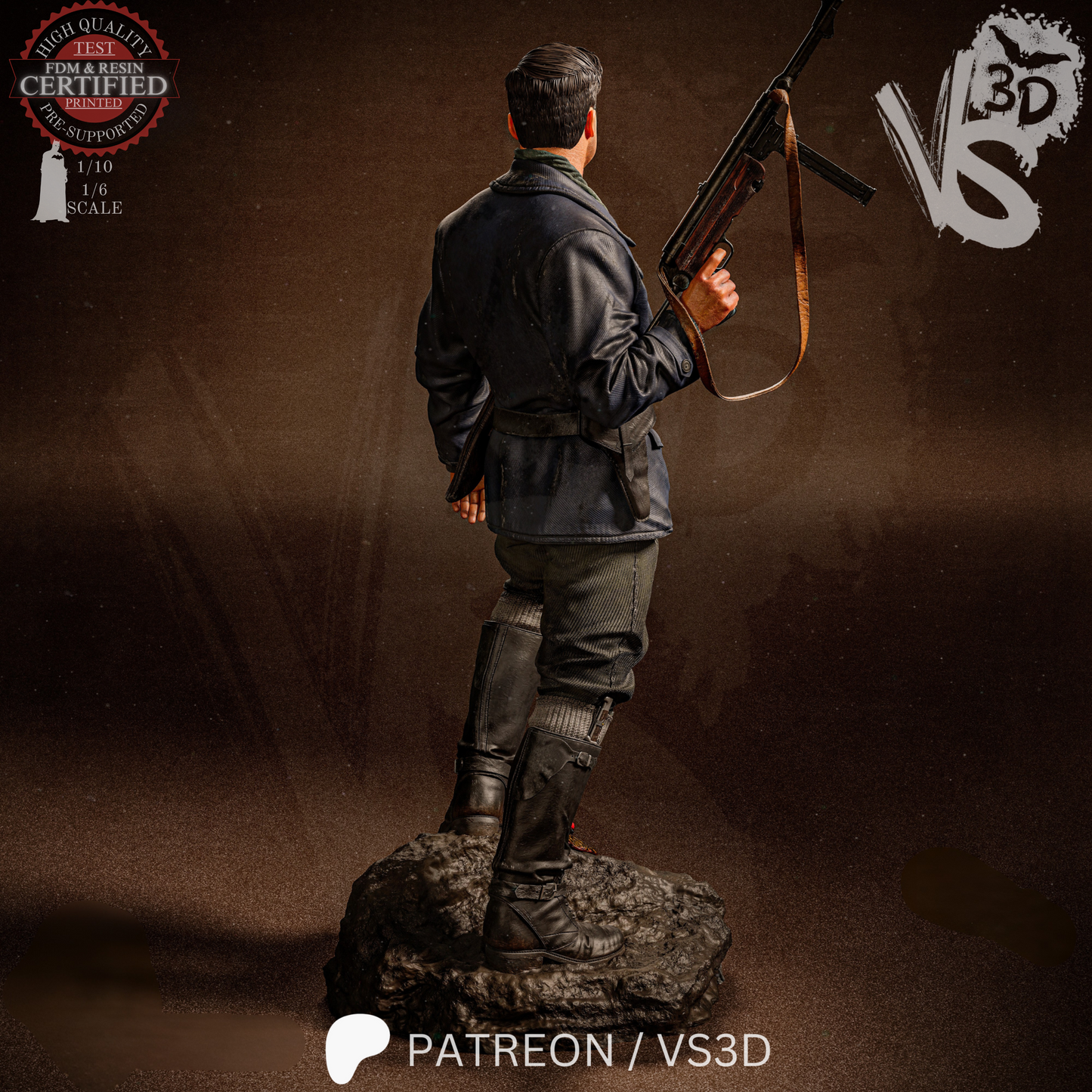 Aldo Rain (Inglorious Basterds) - Sculpt - 3d Printed Model Kit