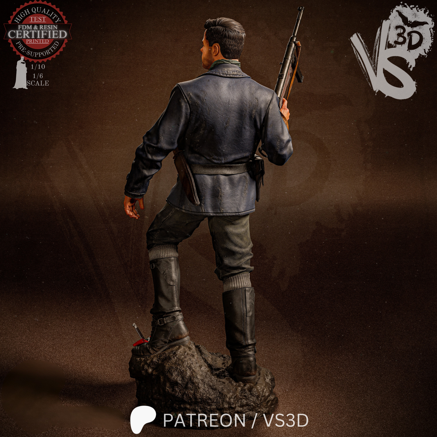 Aldo Rain (Inglorious Basterds) - Sculpt - 3d Printed Model Kit