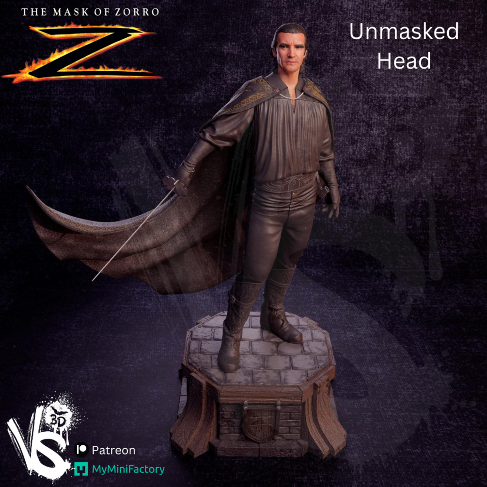 Zorro (Mask of Zorro) - Sculpt - 3d Printed Model Kit